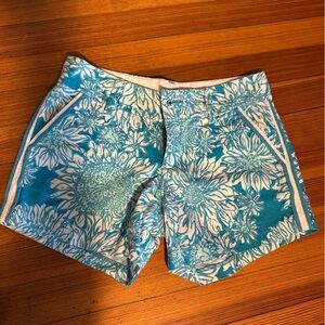 Lily Pulitzer Floral Blue and White Shorts